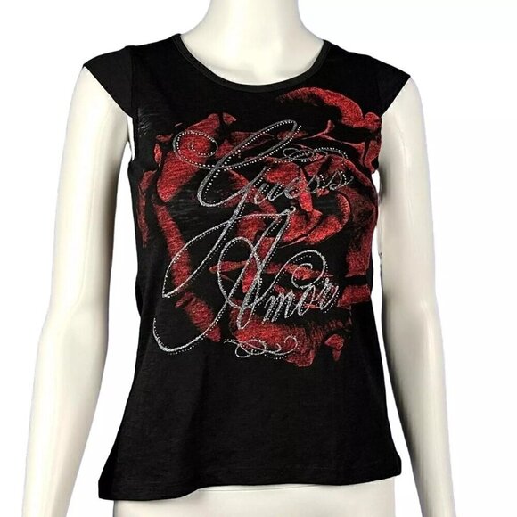 Guess Rose Amor Graphic Tee, NWT, Girl's Large (14) - Picture 1 of 7
